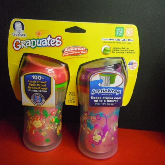 New Gerber Graduates Ultimate Insulated 9 oz Sippy Cups - Picture 12 of 12